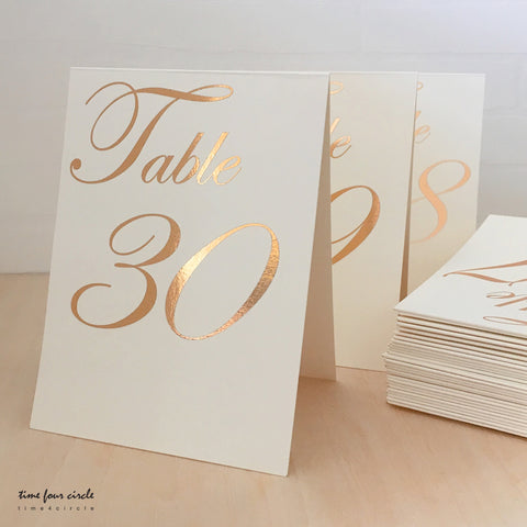 Gold Foil Table Numbers
